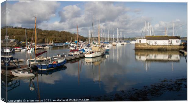 Mylor Yacht Harbour, Cornwall Canvas Print by Brian Pierce