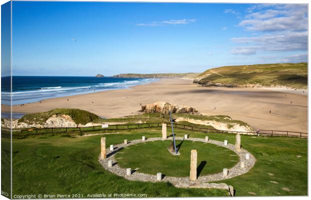 Millennium Sundial Perranporth Canvas Print by Brian Pierce