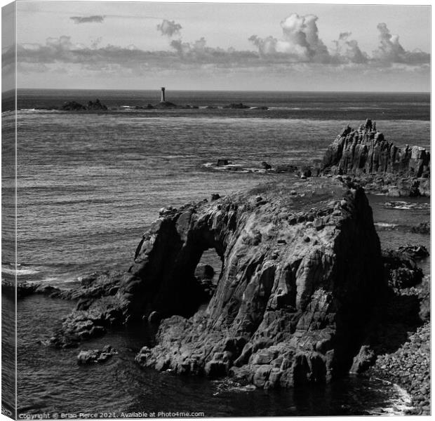 Land's End and the Longships Lighthouse, Cornwall, Canvas Print by Brian Pierce