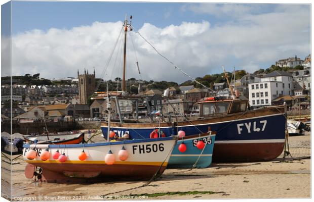 boats on the beach at St Ives, Cornwall  Canvas Print by Brian Pierce