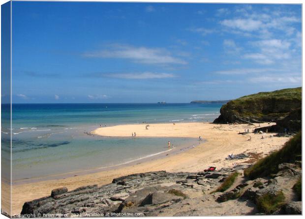 Hayle Beach and Black Rock, Cornwall Canvas Print by Brian Pierce