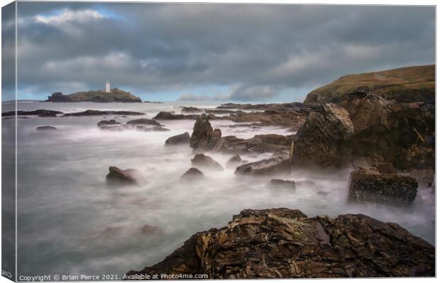 Godrevy Lighthouse, Gwithian, Cornwall Canvas Print by Brian Pierce