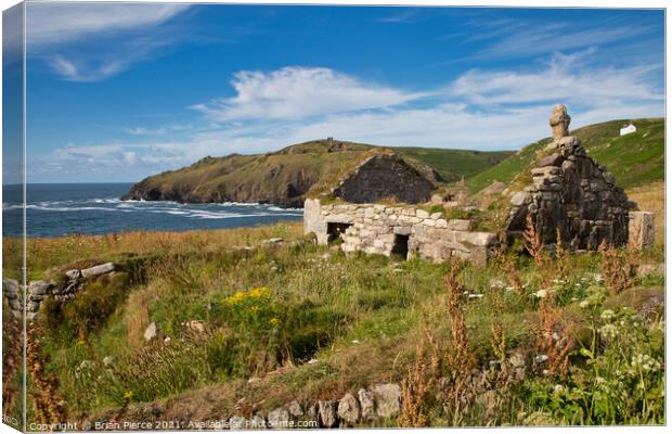 St Helen's Oratory, Cape Cornwall Canvas Print by Brian Pierce