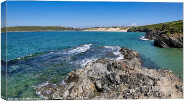 Crantock Beach and West Pentire Canvas Print by Brian Pierce