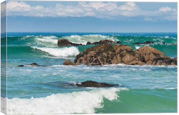 Waves and Rocks Canvas Print by Brian Pierce