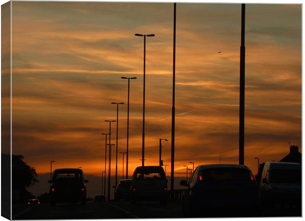 Travelling Home At Sunset Canvas Print by JASON GUNTER