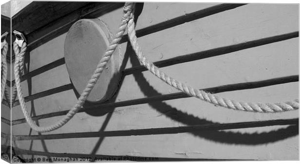 Lifeboat rope shadows Canvas Print by Ben Monaghan