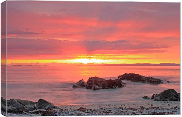 Sunset at Machrihanish Canvas Print by Aaron Casey