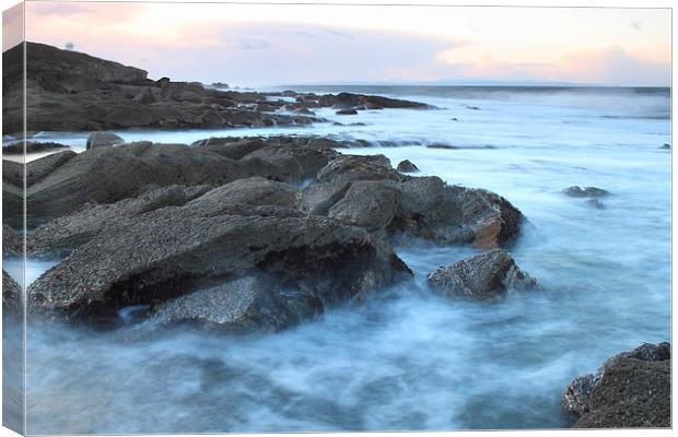  Misty Rocks Canvas Print by Aaron Casey