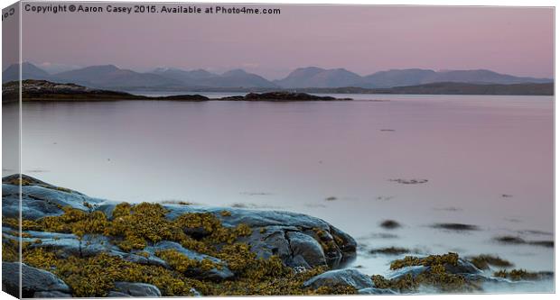  Sunset at Craigure, Isle of Mull Canvas Print by Aaron Casey