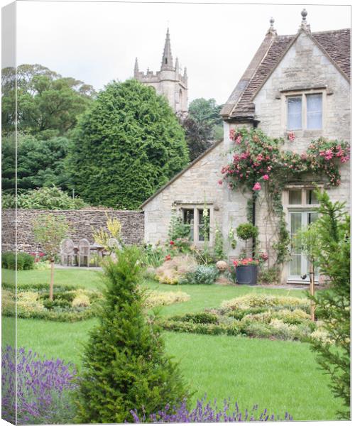 Enchanting Garden Oasis in Historic Cotswold Villa Canvas Print by Graham Custance