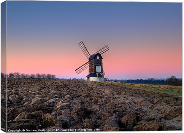 Pitstone Windmill Sunset Canvas Print by Graham Custance