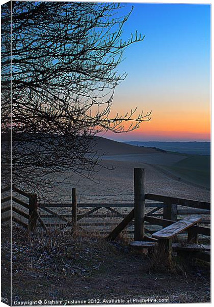 Ridgeway Sunrise Canvas Print by Graham Custance