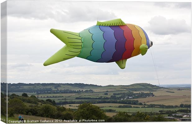 Kite Flying at Dunstable Downs Canvas Print by Graham Custance