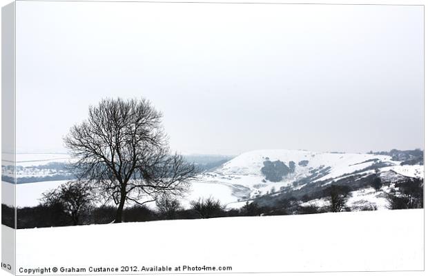 Dunstable Downs in Winter Canvas Print by Graham Custance