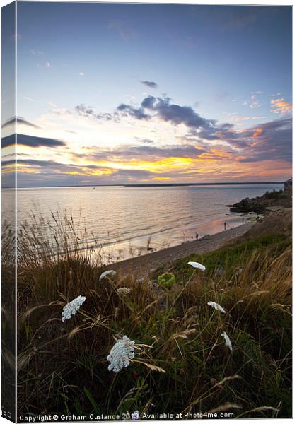 Isle of Wight, sunset Canvas Print by Graham Custance
