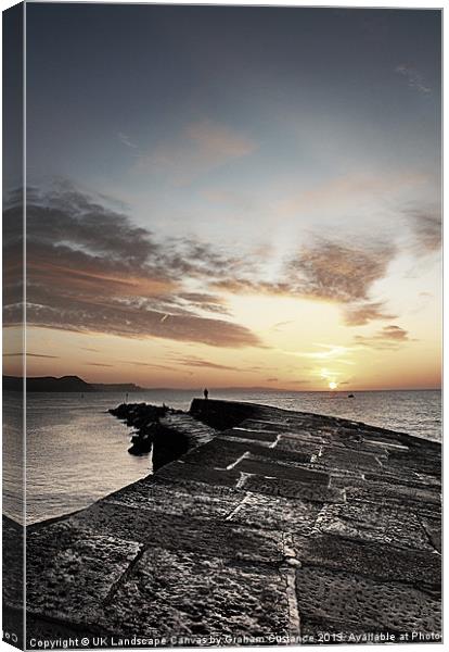 The Cobb, Lyme Regis Canvas Print by Graham Custance