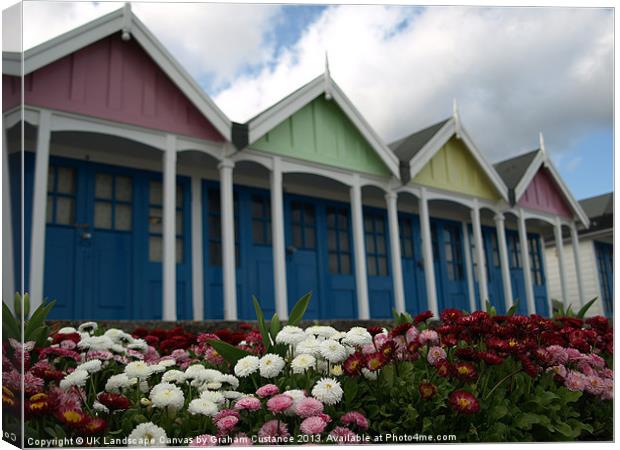 Beach Huts Canvas Print by Graham Custance