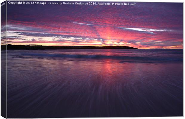 Cornwall Sunset Canvas Print by Graham Custance