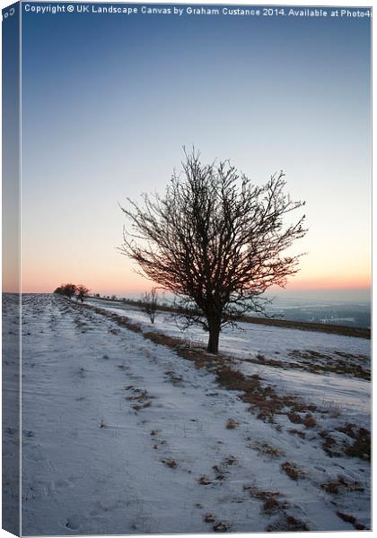 Winter Sunset Canvas Print by Graham Custance