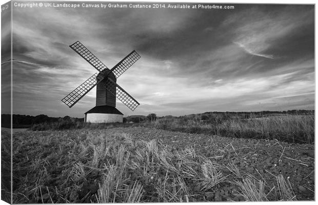 Pitstone Windmill Canvas Print by Graham Custance