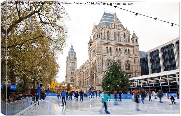  Ice Skating at the Museum Canvas Print by Graham Custance