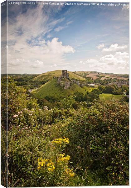 Corfe Castle  Canvas Print by Graham Custance