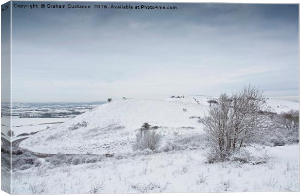 Ivinghoe Beacon in Winter Canvas Print by Graham Custance