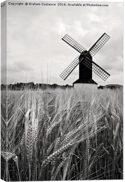 Windmill and Barley Canvas Print by Graham Custance