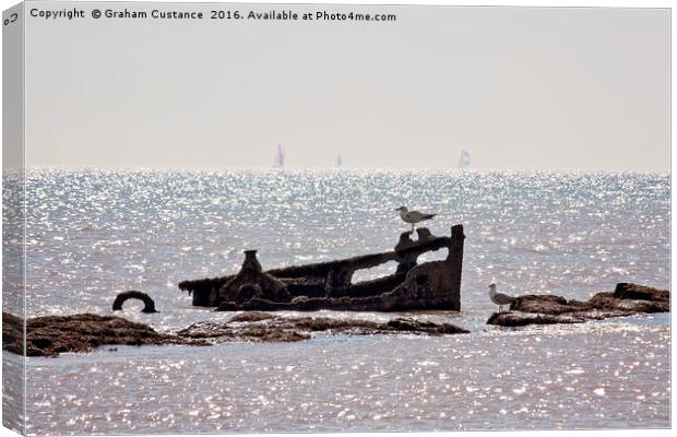 Compton Bay Shipwreck Canvas Print by Graham Custance