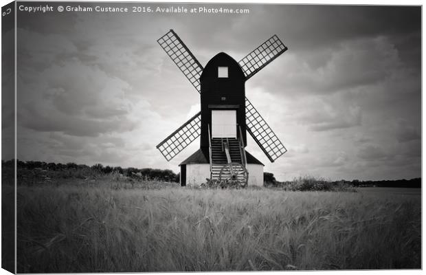 Windmill ~ Black & White Canvas Print by Graham Custance