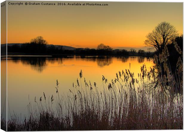 Reservoir Sunset Canvas Print by Graham Custance