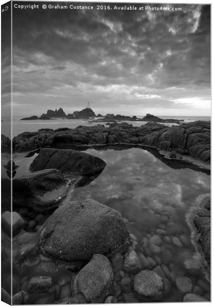 Corbiere Lighthouse, Jersey Canvas Print by Graham Custance