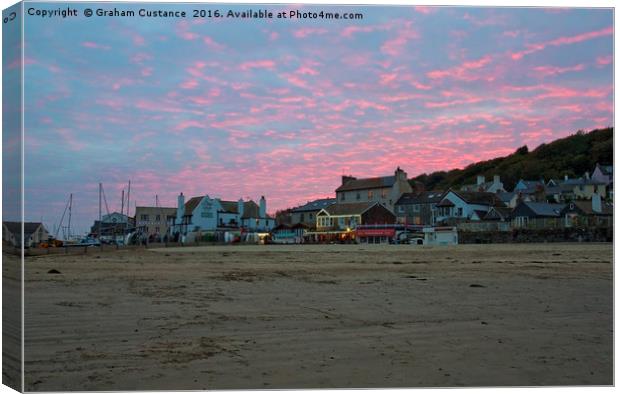 Lyme Regis Sunset Canvas Print by Graham Custance