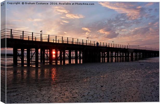 Ryde Pier Sunset Canvas Print by Graham Custance