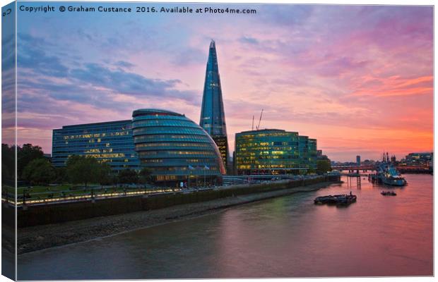 The Shard at Sunset Canvas Print by Graham Custance
