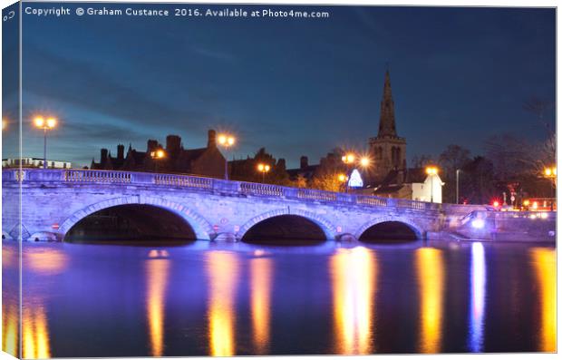 Bedford Town Bridge Canvas Print by Graham Custance