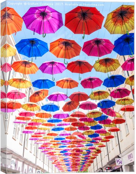 Bath Umbrellas Canvas Print by Graham Custance