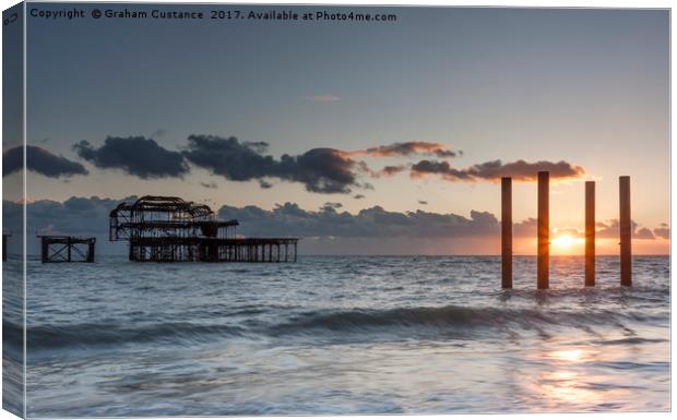 West Pier Brighton Canvas Print by Graham Custance