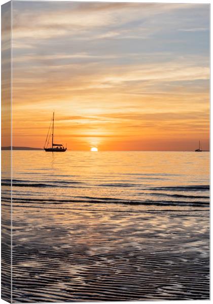 Isle of Wight Sunset Canvas Print by Graham Custance