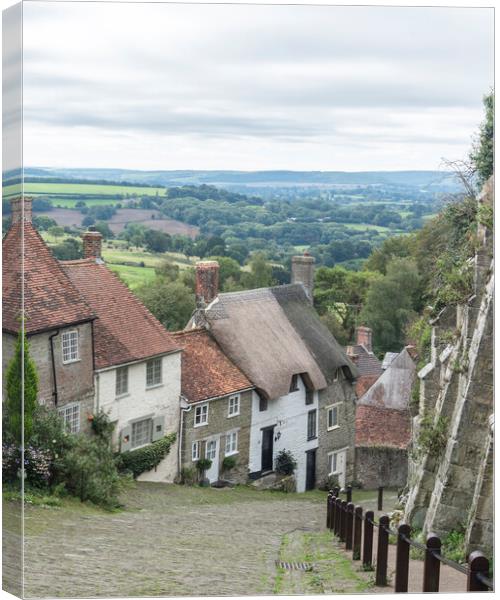 Gold Hill, Shaftesbury Canvas Print by Graham Custance