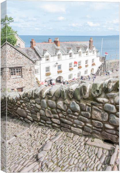 Clovelly Harbour, Devon  Canvas Print by Graham Custance