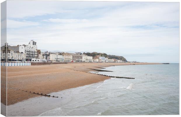 Hastings Seafront Canvas Print by Graham Custance