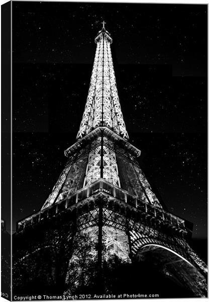 Eiffel Tower, Paris, under the stars Canvas Print by Thomas Lynch