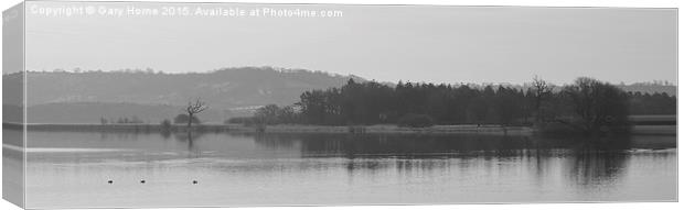  A Panoramic View of the Chew Valley Lakes Canvas Print by Gary Horne