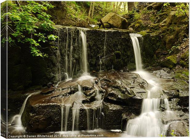 Waterfall in Spring 11 Canvas Print by Darren Whitehead