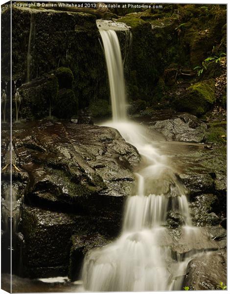 Waterfall in Spring 12 Canvas Print by Darren Whitehead