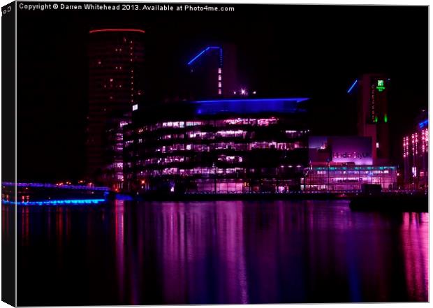 Media City in Purple Canvas Print by Darren Whitehead