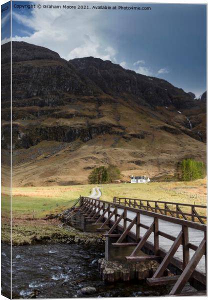 achnambeithach cottage glencoe Canvas Print by Graham Moore