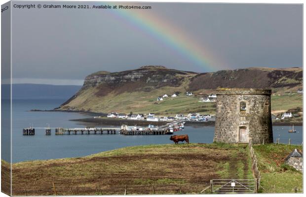 Uig and Captain Frasers Folly Canvas Print by Graham Moore